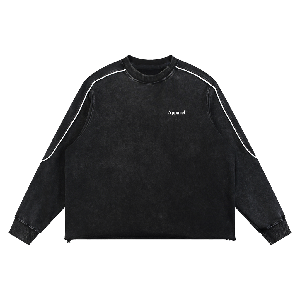 Mineral washed apparel sweater